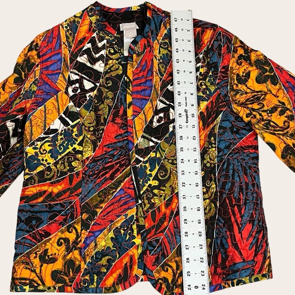 Chico's Women's Heritage Quilted Reversible Jacket Blazer Multicolor Size L - Picture 4 of 9